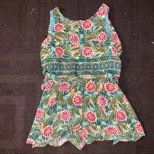 Green Tropical Pattern Romper